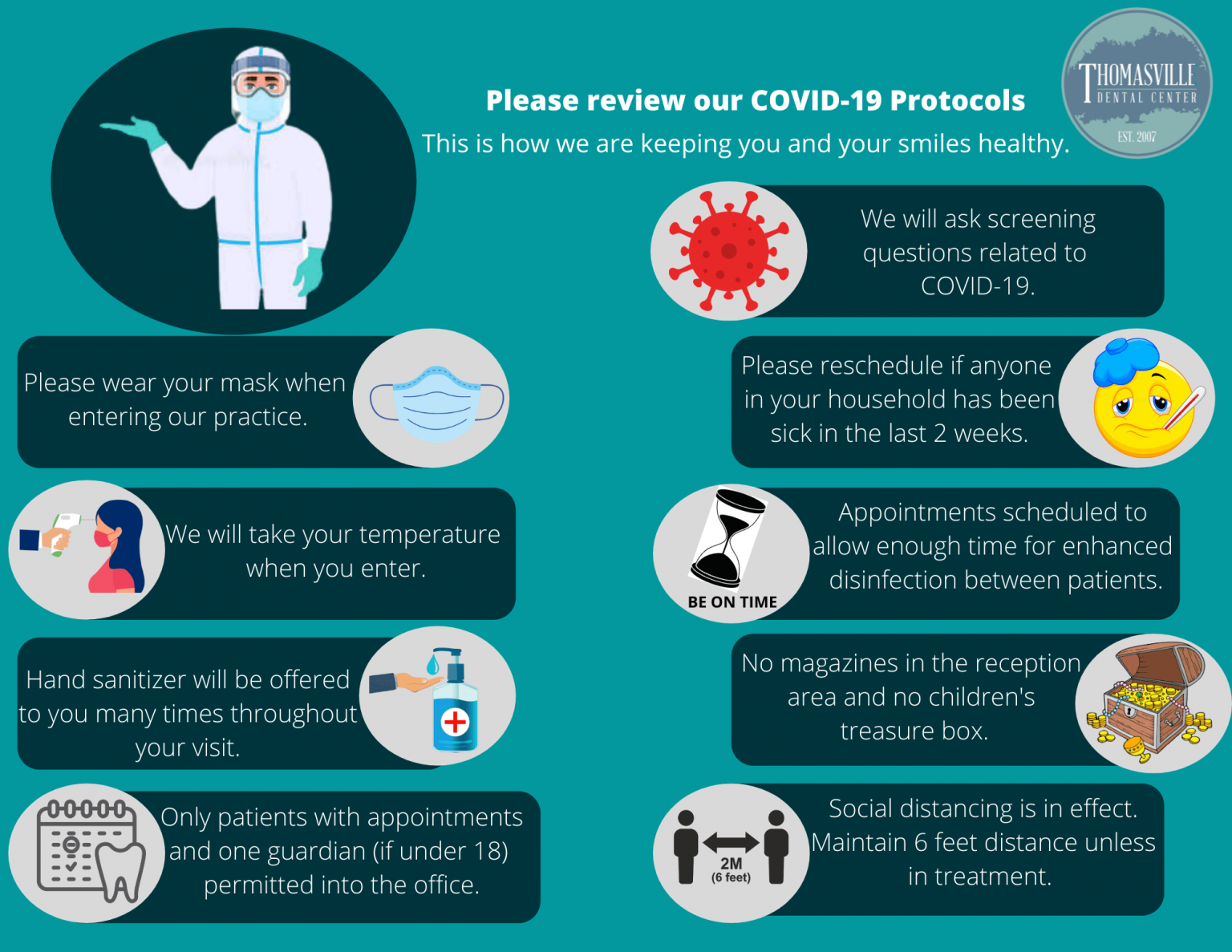 Our COVID Protocols Thomasville Dental Center