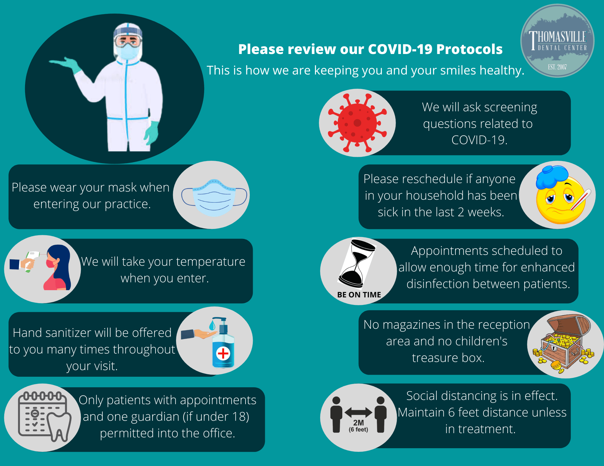 Our COVID19 Protocols Thomasville Dental Center